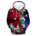 Miniatyrbillede 1 af 2: Mænd Kvinder Jul Grinch 3D Printet Hættetrøje Langærmet Hættetrøje Sweatshirt Pullover Jumper Casual Løse Juletoppe (3XL B)