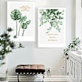 Miniatyrbild 3 av 5: Wekity Botaniska Väggkonsttryck Set om 3 Tropiska Blad Canvas Dekoration Växtblad Boho Väggdekor Bilder Gröna Boho Posters Konstset Badrumsvägg