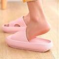 Miniatyrbillede 5 af 5: Tykke Platform Badeværelse Hjemmesko Kvinder Blød Sål Eva Indendørs Tøfler Sommer Anti-slip Sandaler Unisex (44 45 Grå)