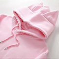 Miniatyrbilde 4 av 5: Herre Casual Ensfarget Pullover Hettegenser med Katteører, Fleece og Lomme (XXL Rosa)