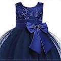Miniatyrbild 3 av 5: 2023 Nyfödda flickors Pageant Spetsbroderade Klänningar Toddler Party Bowknot Tutu Klänning (150 Vinröd)