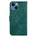 Miniatyrbillede 3 af 5: Præget Læderetui Til iPhone 14 (Grøn)