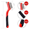 Miniatyrbillede 2 af 5: Wire Brush Sæt 3stk - Nylon/Messing/Rustfrit Stål Børster med C