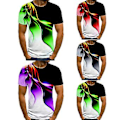 Miniatyrbillede 3 af 5: Fianao Mænds T-shirt med Ørnprint Kontrastfarve O-hals Fritid Sommer Top til Daglig Brug (M Sort)