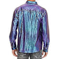 Pikkukuva 3 / 5: Miesten Disco Paidat Kiiltävä Pitkähihainen Paita (2XL Sininen)