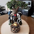 Miniatyrbillede 4 af 4: Sukkerkraniefigurer, dejlig harpiks håndværk Sukkerkranie Par Statue Indretning, til bordplade ornamenter til boligindretning
