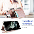 Miniatyrbild 3 av 5: Plånboksfunktion Telefonfodral för Iphone 11 med Korthållare Axelrem Kvinna (Roséguld)