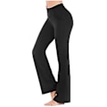 Miniatyrbild 1 av 3: Damernas Högmidjade Flared Byxor Bell Bottom Yogabyxor Med Fickor Plus Size (L Svart)