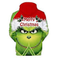 Miniatyrbilde 2 av 3: Menn Kvinner Jul Grinch 3D-printet Hettegenser Langermet Hettegenser Genser Casual Løse Juletopper (XL E)