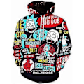 Miniatyrbilde 1 av 2: Rick and Morty 3D digitaltrykket genser med hette for menn, varmetrykk genser -NMAOV(XL stil 6)