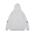Miniatyrbillede 2 af 3: Retro stjerne hoodie med lynlås, løs afslappet efterårsskjorte (L Grå)