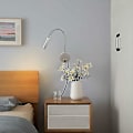 Miniatyrbilde 3 av 5: LED hodegavl vegglampe, fleksibel svanehalslampe med stikkontakt, 3W vegglampe for nattbordlesing, soverom