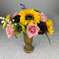Miniatyrbillede 5 af 5: (Pink Solsikke) Kunstige Blomster Falske Bryllupsblomster Kombin