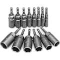 Miniatyrbilde 1 av 5: 14-delers slagdriverhylse 6-19mm sekskant hylse maskineringsdybde 34mm 1/4'' bitadapter for elektrisk
