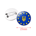 Miniatyrbillede 3 af 3: （Fred）Ukrainsk Flag Badge, Diameter 25mm（Stil 13）