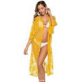 Miniatyrbilde 2 av 5: Bikini Cardigan for Kvinner Lang Strand Cover Up Bikini Strand Cardigan Blonde Hvit Strand Cover Up (flere alternativer) (blå)