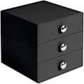 Miniatyrbillede 2 af 4: Sort 3 skuffer, skuffe makeup organizer, plastik opbevaringsboks til