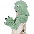 Pikkukuva 5 / 5: Taaperon piirretty dinosaurus fleece-hattu, hanskat ja huivi 3-in-1