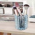 Miniatyrbillede 5 af 5: Makeupbørsteholder i glas Makeup Organizer Kop Highlighter Pen Holder Kosmetisk Opbevaringskop til kommode Skrivebord Badeværelse (blå)