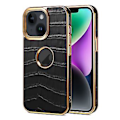 Miniatyrbillede 1 af 5: Denior Krokodille-Tekstureret PU-Etui til iPhone 14 Plus (Sort)