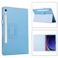 Tabletskal i Litchi-struktur för Samsung Galaxy Tab S9+ (Himmelsblå)