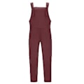 Miniatyrbild 2 av 4: Damernas Våren & Sommaren Casual Lösa Långa Bib Byxor Jumpsuits Baggy Bomull Linne Look Rompers Overalls Byxor Plus Size (L Vinröd)