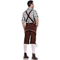 Miniatyrbillede 3 af 5: Tysk traditionel herre Oktoberfest-beklædning ternet skjorte broderede seler dragt (L sort skjorte og brune overalls)