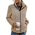 Miniatyrbilde 2 av 3: Genser Dame Casual Langermet Skjorte med Glidelås (2XL Khaki)