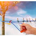 Miniatyrbild 5 av 5: 1PC orange Bärbar klädstreck inomhus utan stansning, ett drag