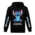 Miniatyrbilde 1 av 2: Barn Jenter Gutter Lilo og Stitch Trykk Hettegenser Langermet Genser Hettegenser Casual Topper -NMAOV(9-10 År Svart)