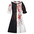 Miniatyrbild 3 av 5: Terrifier 2 Art the Clown Cosplay Blodig Jumpsuit för Vuxna Unisex Halloween Karneval Kostymdräkter Festkläder 2XL Kvinnor