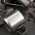 Miniatyrbillede 3 af 4: 150/280ml Vandkop med Håndtag Dobbelt Lag Rustfrit Stål Kaffe Øl Kop Krus Drikkevareværktøj Daglig Brug (150ML Sølv)