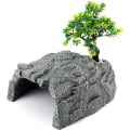 Miniatyrbillede 1 af 5: Reptil skjulested skildpadde bur kunstig plante befugtet habitat D