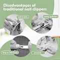 Miniatyrbild 5 av 5: Bärbar Mini Elektrisk Nagelklippare Polermaskin Med Ljus Lågt Ljud Nagelvård Manikyrverktyg För Baby Vuxen Nagelklippare (Safirblå)