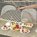 Miniatyrbild 4 av 5: Bärbar Parasoll-Stil Matöverdrag Vikbart Nät Skydd Mat Parasoll-Tält Anti-Fluga Bord Måltidsöverdrag (Rektangulär 50x70cm Kaffe Rutiga)