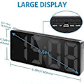 Miniatyrbild 2 av 5: Digital väckarklocka, sängväckarklocka med stor LED-display, icke-tickande USB/batteridriven väckarklocka
