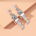 Miniatyrbilde 3 av 5: Dangle-øreringe med leddskjelett for kvinner - Halloween-kostyme