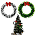 Miniatyrbillede 1 af 5: 2 stk. juledekoration krans juleklokke krans jul