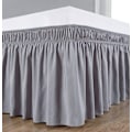 Miniatyrbilde 5 av 5: (Dobbel 150 x 200 40 cm, Grå) Sengeskjørt Ruffle Sengeskjørt Robust og Elastisk Sengbunnsdeksel Wrap-ar