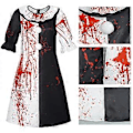 Miniatyrbild 2 av 5: Terrifier 2 Art the Clown Cosplay Blodig Jumpsuit för Vuxna Unisex Halloween Karneval Kostymdräkter Festkläder 2XL Kvinnor