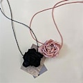 Miniatyrbilde 4 av 5: Rose Halskjede for Kvinner Elegant Vev Knyttet Sløyfe Justerbart Kjede Smykker