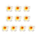 Miniatyrbillede 1 af 5: Qinhai 10 stk. Kunstig Blomst Realistisk Udseende Fade-Resistent Farverig Dekorativ Falsk Frangipani Blomst Fotograferingsrekvisitter Hjemmeforsyninger (Hvid)