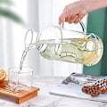 Miniatyrbild 4 av 4: Vattenkanna med Tumbler Dricksredskap Vattenkokare Kreativ Flerfärgad Retro Stor Kapacitet Set 1100ml Glasflaska (2000ml Grön)