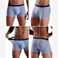Miniatyrbillede 4 af 5: Helt Nye Herre Underbukser Klassiske Bløde Åndbare Boxer Briefs Silkeagtige Boxer Briefs Sunde at Bære (2XL lyserød)