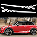 Miniatyrbillede 1 af 4: 1 par vandtætte grafiske striber ternet racerflag side striber