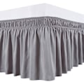 Miniatyrbilde 1 av 5: (Dobbel 150 x 200 40 cm, Grå) Sengeskjørt Ruffle Sengeskjørt Robust og Elastisk Sengbunnsdeksel Wrap-ar
