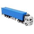 Miniatyrbillede 2 af 5: 1:48 Legeret Container Lastbil Model Legetøj Høj Simulation Børn Billegetøj Køretøj Blå Container Lastbil Model