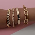 Miniatyrbillede 2 af 5: Sarte Boho Guld Sølv Kæde Armbåndssæt til Kvinder Justerbar*