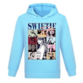 Miniatyrbild 1 av 2: 7-14 år Barn Taylor Swiftie Tryckt Hoodie Mode Sport Casual Huvtröja Jumper Pullover Toppar för Pojkar Flickor (9-10 År Ljusblå)