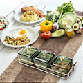 Miniatyrbilde 4 av 5: Tørket Fruktfat Godteri Nøtter Skål med Lokk Luksus Mat Oppbevaringsboks Appetittvekkerserveringsbrett Delt Serveringsfat for Bryllup (3 rom)